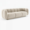 Canapé 3 places 230 cm en tissu bouclette beige style contemporain
