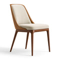 Chaise de salle à manger 58 x 65 x 86 cm en bois tissu beige et brun style moderne