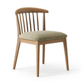 Chaise de salle à manger 50 x 55 x 80 cm en bois marron avec assise rembourrée beige style scandinave