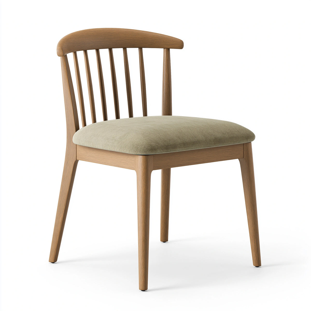 Chaise de salle à manger 50 x 55 x 80 cm en bois marron avec assise rembourrée beige style scandinave