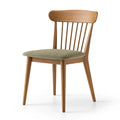 Chaise de salle à manger 50 x 55 x 82 cm en bois brun avec assise textile verte style scandinave