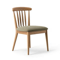 Chaise de salle à manger 52 x 57 x 82 cm en bois marron avec assise en tissu vert style scandinave