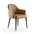 Fauteuil de salle à manger 62 x 60 x 85 cm en revêtement aspect cuir camel style moderne