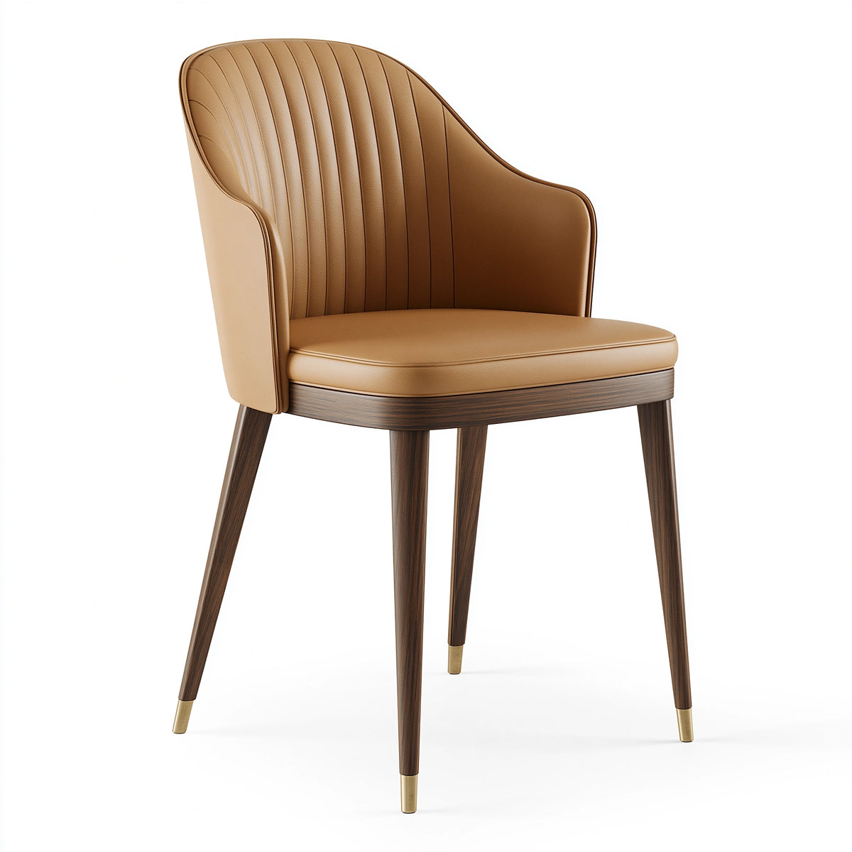 Chaise de salle à manger 56 x 60 x 82 cm aspect cuir camel style contemporain