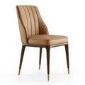 Chaise de salle à manger 52 x 60 x 88 cm en similicuir beige style contemporain