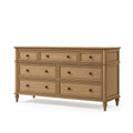 Commode 160 x 45 x 120 cm en bois marron à 7 tiroirs style classique
