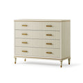 Commode 120 x 45 x 100 cm en bois beige à 4 tiroirs style classique
