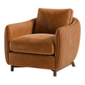 Fauteuil 85 x 82 x 88 cm en velours côtelé marron style contemporain