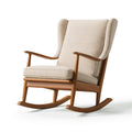 Fauteuil à bascule 75 x 85 x 105 cm tissu crème structure en bois style scandinave