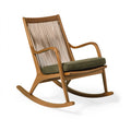 Fauteuil à bascule 68 x 95 x 103 cm en bois marron avec tressage style scandinave