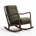 Fauteuil à bascule 70 x 90 x 100 cm en bois et tissu vert style scandinave